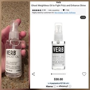 Verb Ghost Oil - Clear Weightless Hair Shine Oil